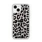 Black White Leopard Print iPhone 14 Clear Tough Case Starlight