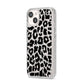 Black White Leopard Print iPhone 14 Glitter Tough Case Starlight Angled Image