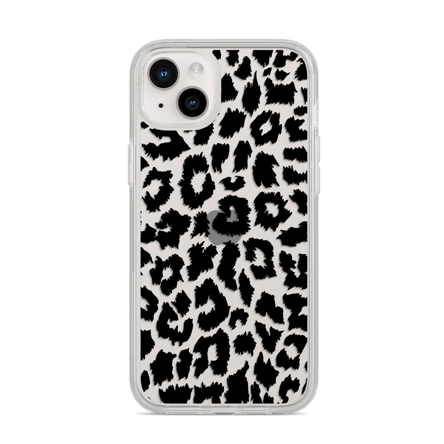 Black White Leopard Print iPhone 14 Plus Clear Tough Case Starlight