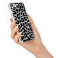 Black White Leopard Print iPhone 7 Bumper Case on Silver iPhone Alternative Image