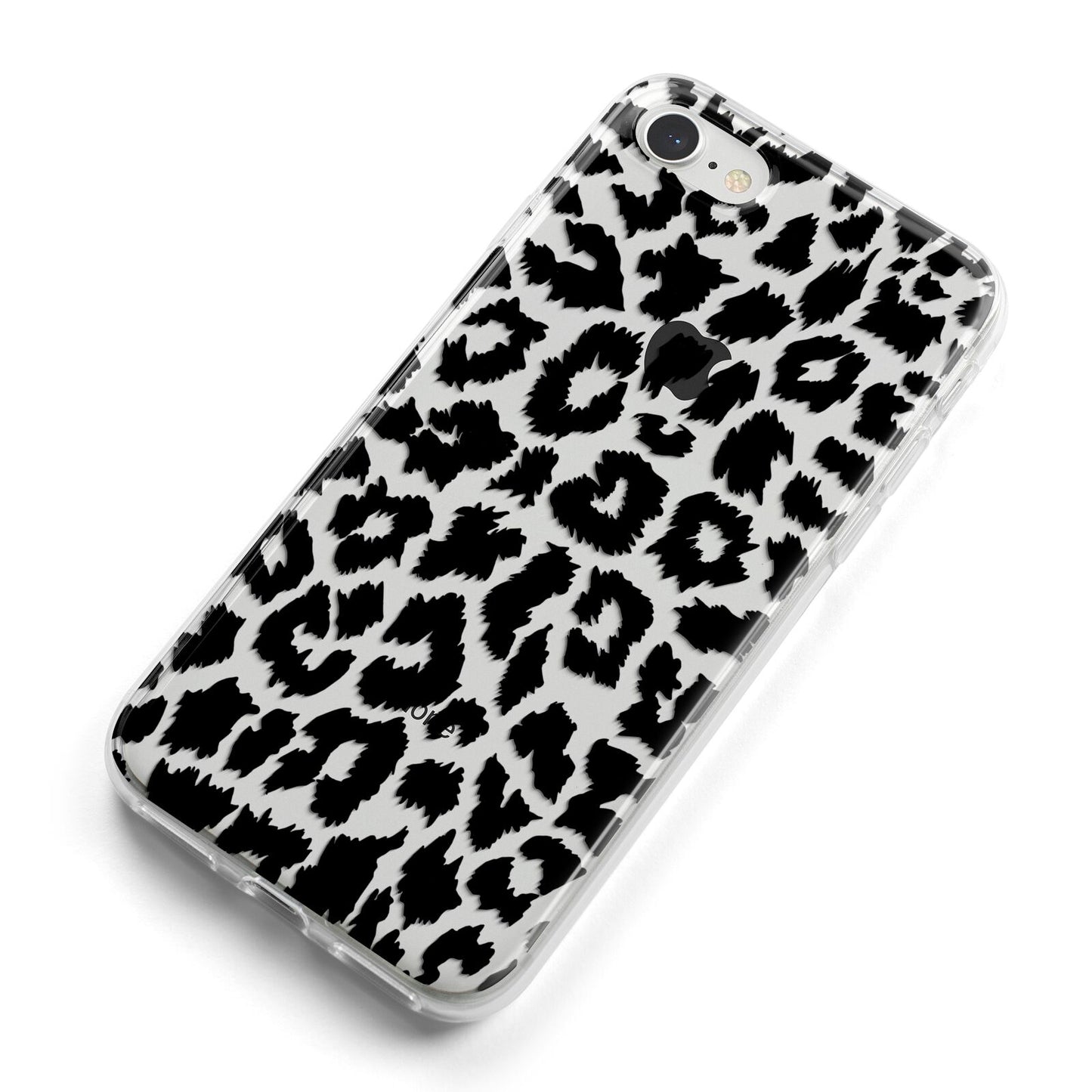 Black White Leopard Print iPhone 8 Bumper Case on Silver iPhone Alternative Image