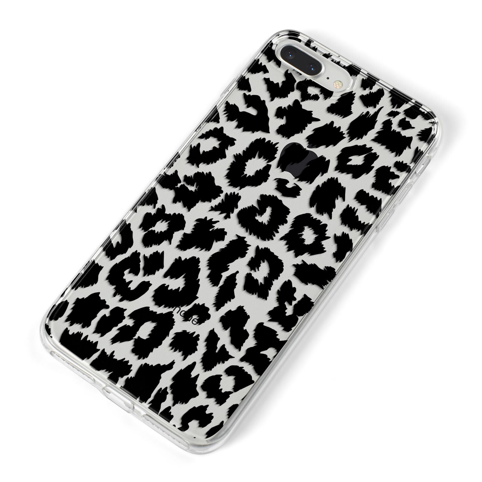 Black White Leopard Print iPhone 8 Plus Bumper Case on Silver iPhone Alternative Image