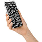 Black White Leopard Print iPhone X Bumper Case on Silver iPhone Alternative Image 2