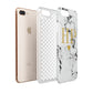 Black White Marble Gold Monogram Apple iPhone 7 8 Plus 3D Tough Case Expanded View