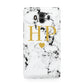 Black White Marble Gold Monogram Huawei Mate 10 Protective Phone Case