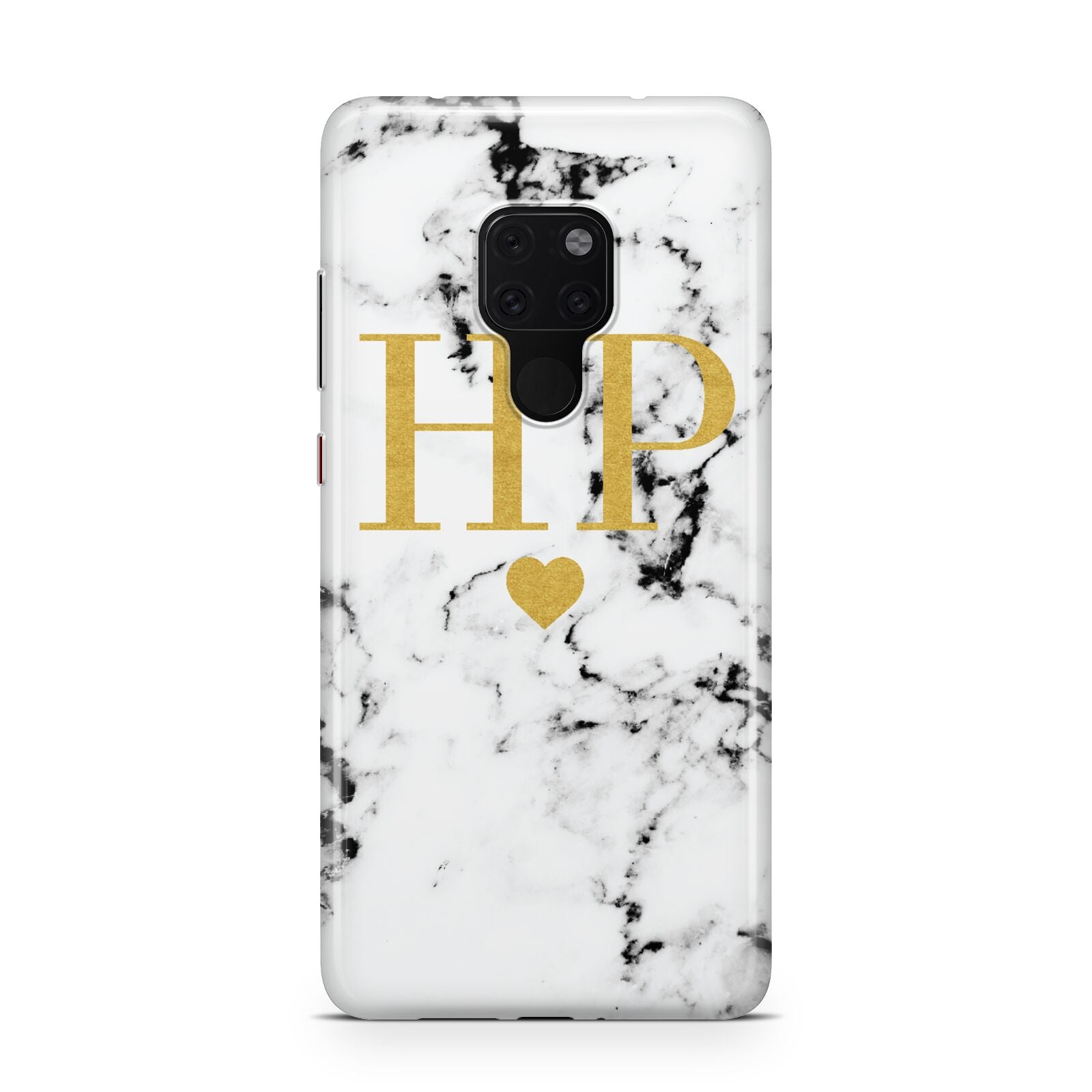 Black White Marble Gold Monogram Huawei Mate 20 Phone Case