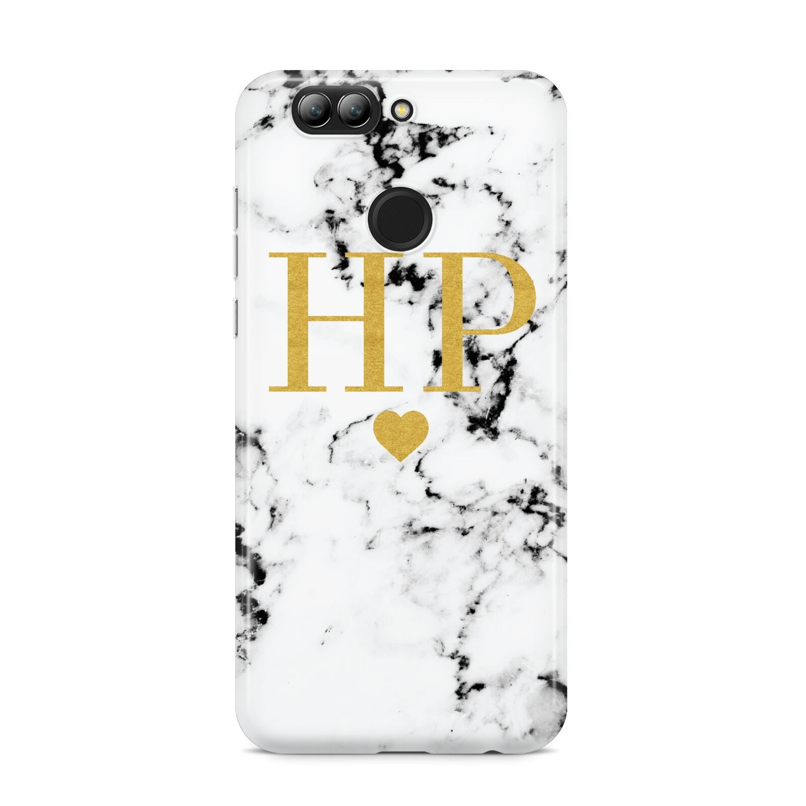 Black White Marble Gold Monogram Huawei Nova 2s Phone Case