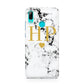 Black White Marble Gold Monogram Huawei P Smart 2019 Case