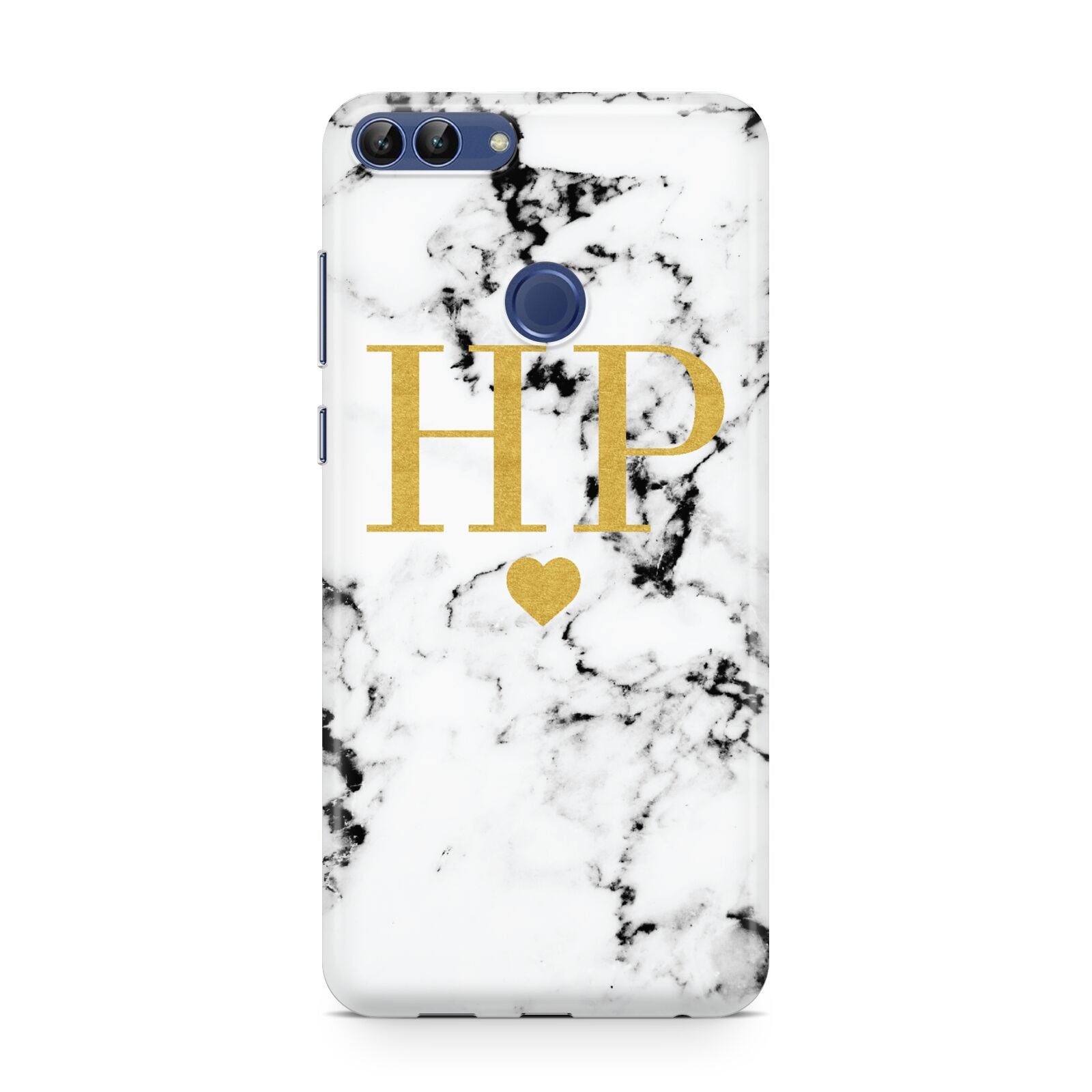 Black White Marble Gold Monogram Huawei P Smart Case