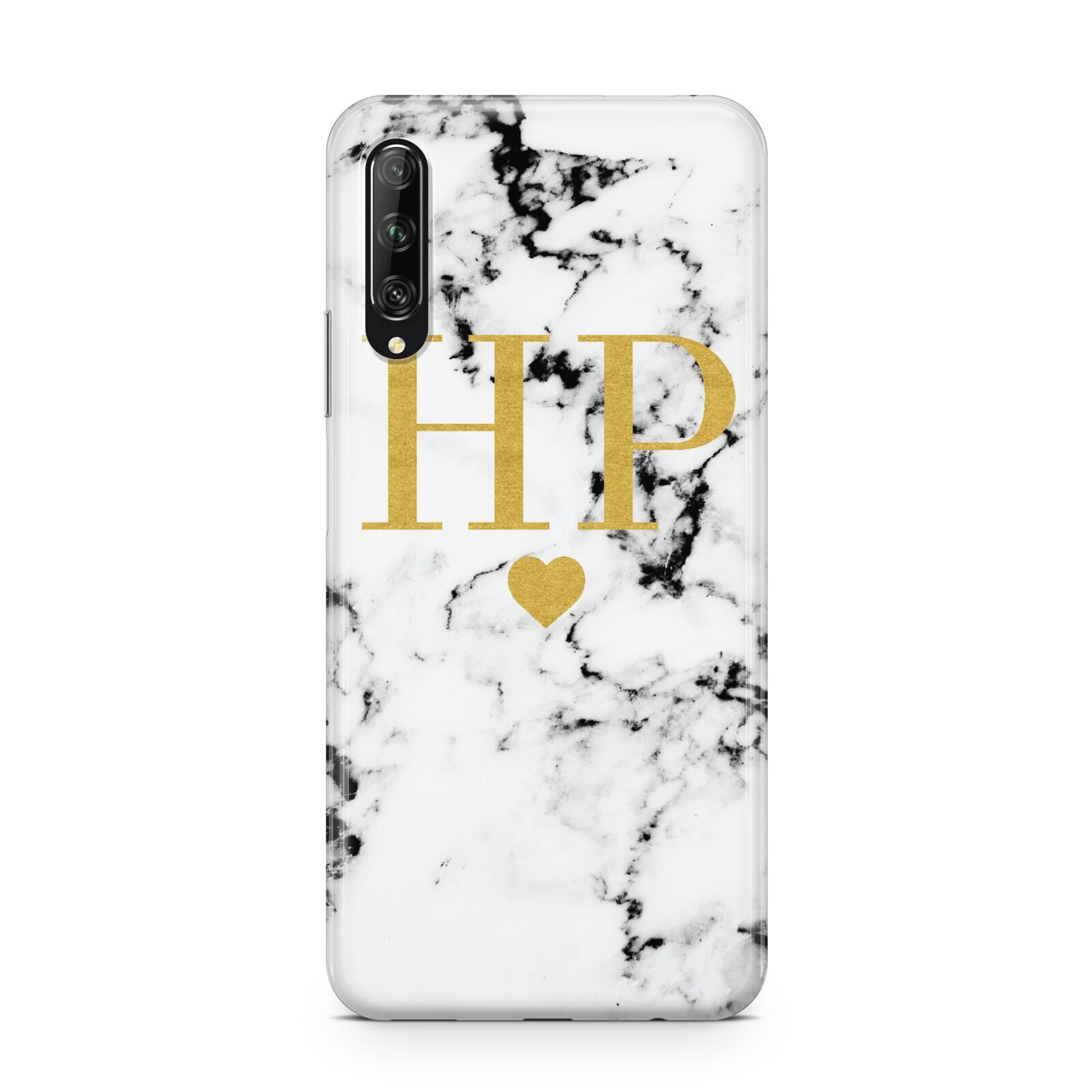 Black White Marble Gold Monogram Huawei P Smart Pro 2019