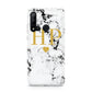 Black White Marble Gold Monogram Huawei P20 Lite 5G Phone Case