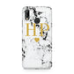 Black White Marble Gold Monogram Huawei P20 Lite Phone Case