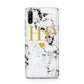 Black White Marble Gold Monogram Huawei P30 Lite Phone Case