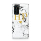 Black White Marble Gold Monogram Huawei P40 Phone Case