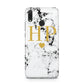 Black White Marble Gold Monogram Huawei Y9 2019