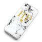 Black White Marble Gold Monogram iPhone 8 Bumper Case on Silver iPhone Alternative Image