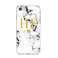 Black White Marble Gold Monogram iPhone 8 Bumper Case on Silver iPhone