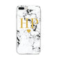 Black White Marble Gold Monogram iPhone 8 Plus Bumper Case on Silver iPhone