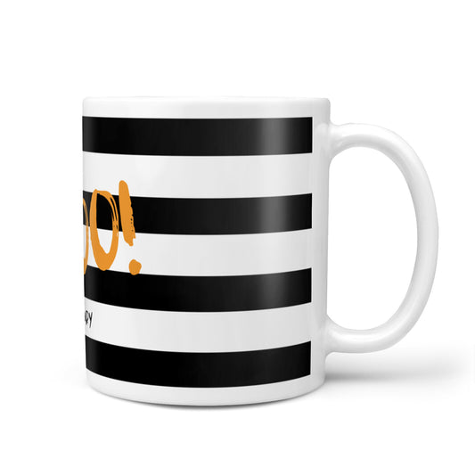 Black White Striped Boo 10oz Mug