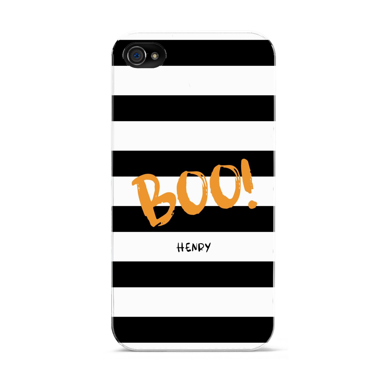 Black White Striped Boo Apple iPhone 4s Case