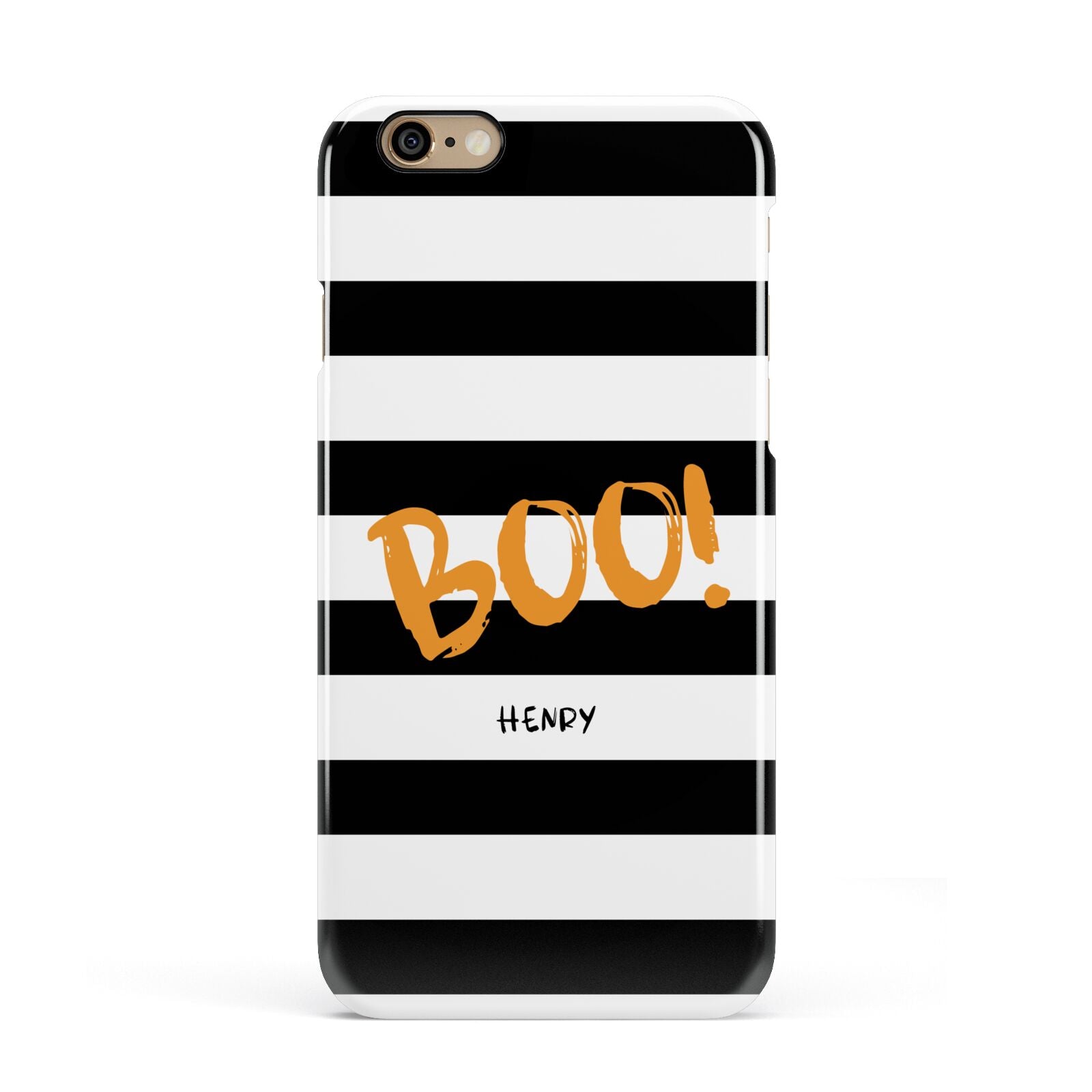 Black White Striped Boo Apple iPhone 6 3D Snap Case