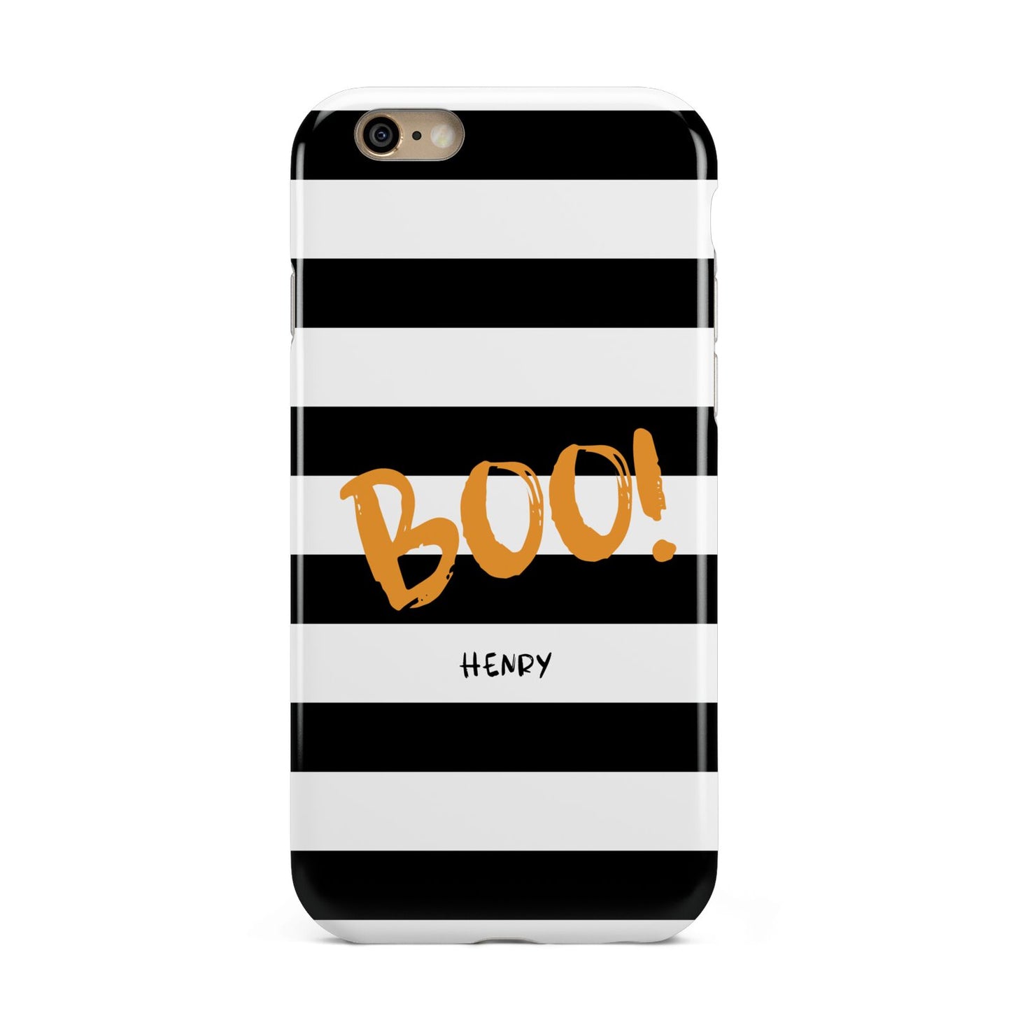 Black White Striped Boo Apple iPhone 6 3D Tough Case