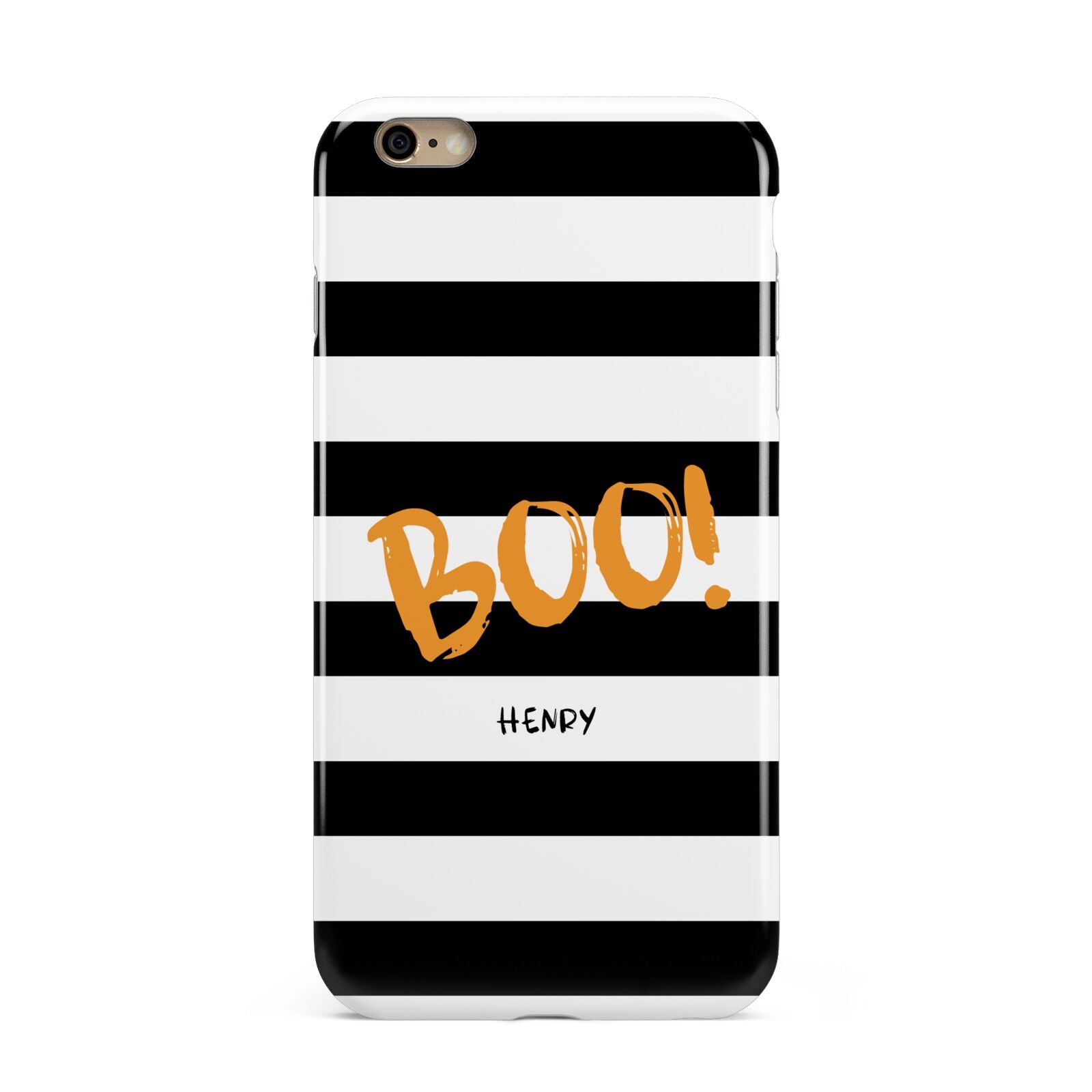 Black White Striped Boo Apple iPhone 6 Plus 3D Tough Case