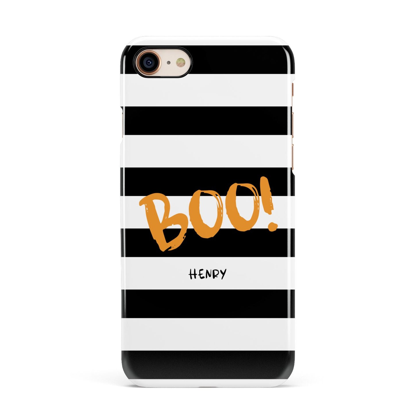 Black White Striped Boo Apple iPhone 7 8 3D Snap Case