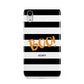 Black White Striped Boo Apple iPhone XR White 3D Tough Case