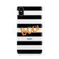 Black White Striped Boo Apple iPhone XS 3D Snap Case
