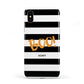 Black White Striped Boo Apple iPhone XS 3D Tough