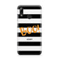 Black White Striped Boo Huawei Y7 2019