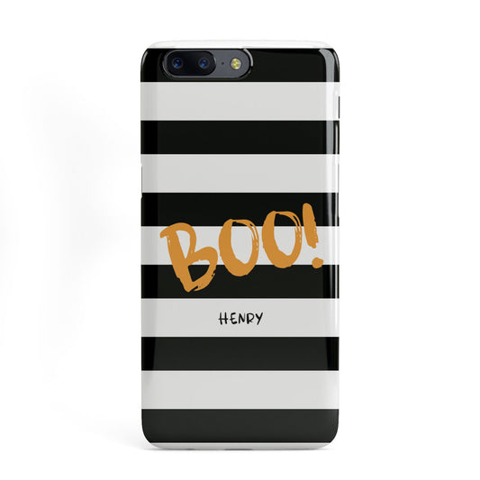 Black White Striped Boo OnePlus Case