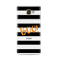 Black White Striped Boo Samsung Galaxy A3 2016 Case on gold phone
