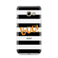 Black White Striped Boo Samsung Galaxy A3 2017 Case on gold phone