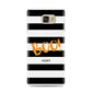 Black White Striped Boo Samsung Galaxy A7 2016 Case on gold phone