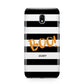 Black White Striped Boo Samsung Galaxy J3 2017 Case