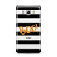 Black White Striped Boo Samsung Galaxy J5 2016 Case