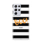 Black White Striped Boo Samsung S21 Ultra Case