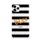 Black White Striped Boo iPhone 11 Pro 3D Snap Case