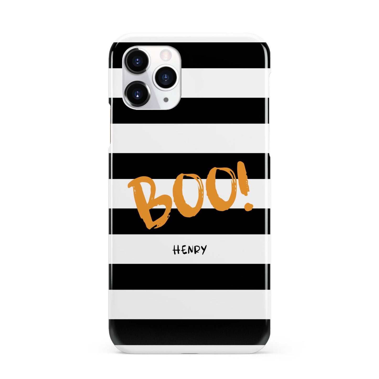 Black White Striped Boo iPhone 11 Pro 3D Snap Case