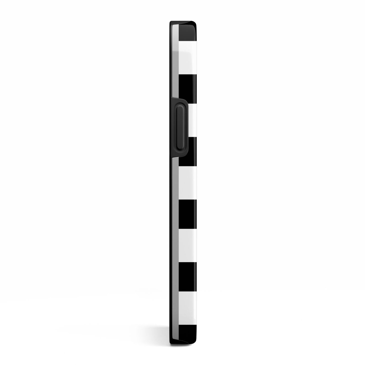 Black White Striped Boo iPhone 13 Mini Side Image 3D Tough Case