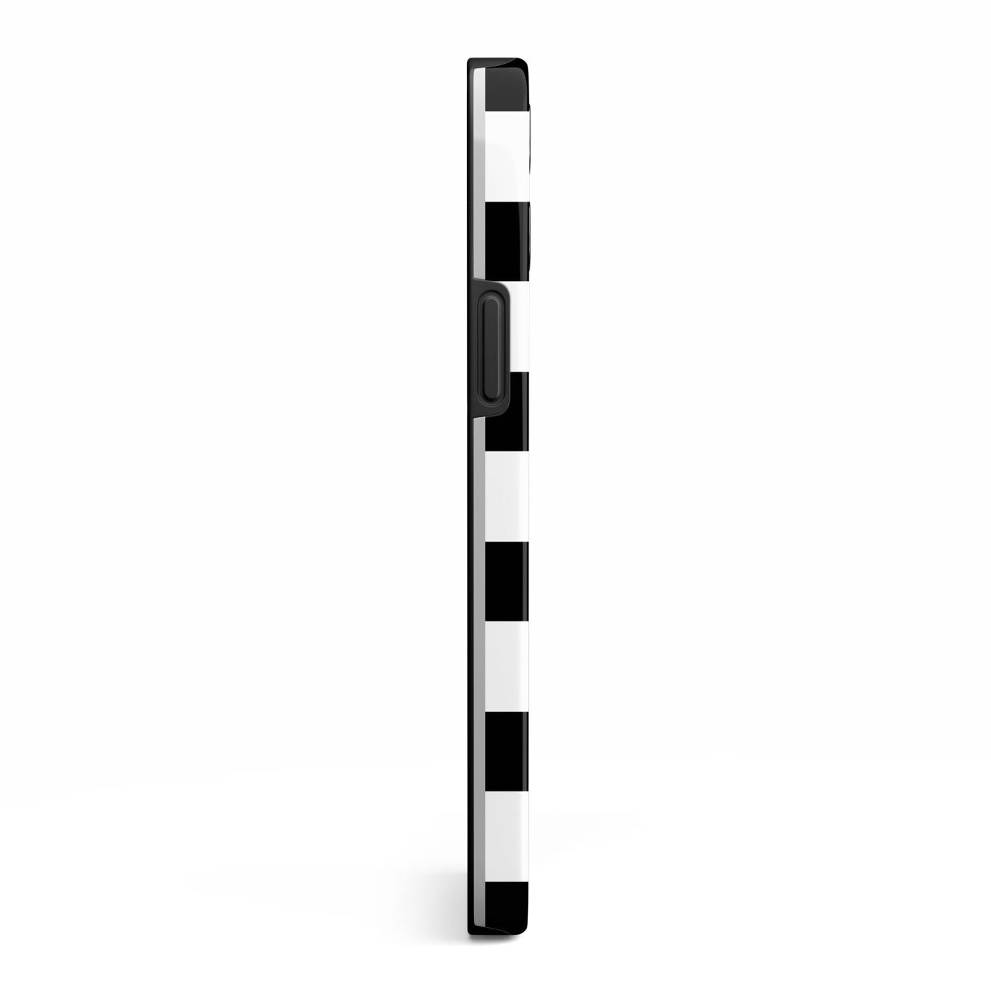 Black White Striped Boo iPhone 13 Pro Max Side Image 3D Tough Case