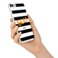 Black White Striped Boo iPhone 7 Bumper Case on Silver iPhone Alternative Image