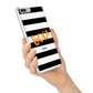 Black White Striped Boo iPhone 7 Plus Bumper Case on Silver iPhone Alternative Image