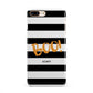 Black White Striped Boo iPhone 8 Plus 3D Snap Case on Gold Phone