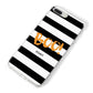 Black White Striped Boo iPhone 8 Plus Bumper Case on Silver iPhone Alternative Image