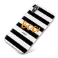 Black White Striped Boo iPhone X Bumper Case on Silver iPhone