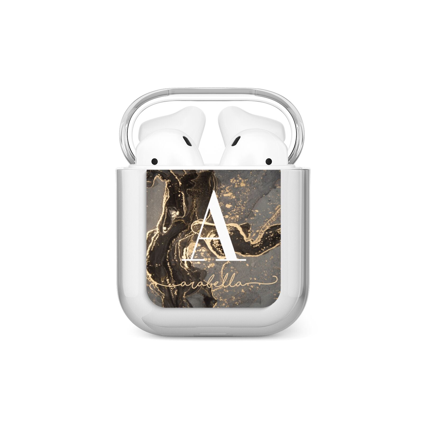Black and Gold Marble AirPods Case