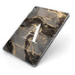 Black and Gold Marble Apple iPad Case on Grey iPad Side View
